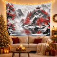 thumbnail image 2 of Sun Mountains Misty with Mountain Lake Dominant, Serene Japanese Inspired for Japanese Art Lovers, Wall Decor, Housewarming Gift, Tapestry Wall Hanging for Dorm and Living Room, 2 of 4