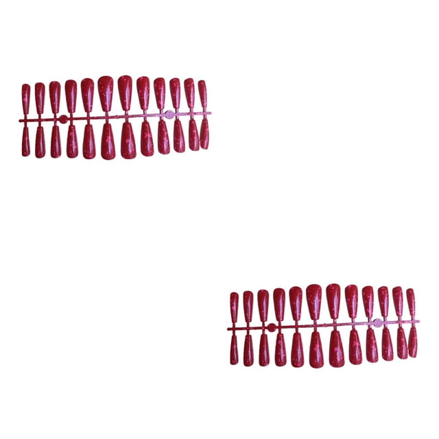 Seitruly 24 piezas de uñas artificiales Extra Long Press on Full Wrap Gradient black05 ABS
