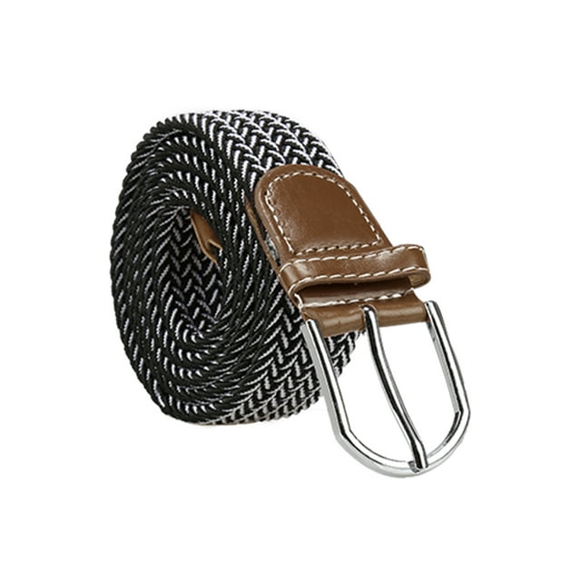 Unique Bargains Unisex's 3 Packs Metal Buckle Adjustable Weave Stretch Belt