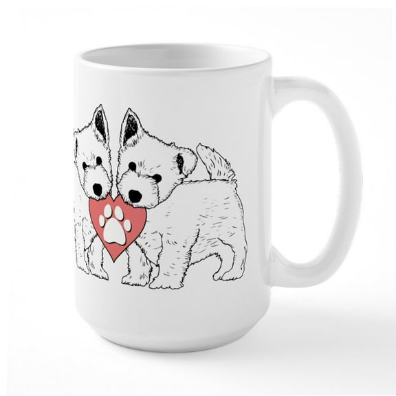 CafePress - Westie Love - 15 oz Ceramic Large White Novelty Mug