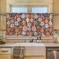 thumbnail image 2 of Yayeee Kitchen Curtains Tier Set of 2 Light Filtering 57"x36" Over Sink Window Panels, Colorful Flowers, 2 of 7