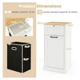 thumbnail image 3 of Tilt Out Laundry Hamper Cabinet, 10 Gallon White Wood Hamper with Drawer & Bamboo Top, Bathroom Storage Organizer for Bedroom, Living Room, 3 of 8