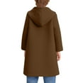 thumbnail image 6 of WQNVRNR Kids Hooded Wool Blend Coat- Button Front Boys and Girls Winter Warm Trench Coat Outerwear with Pocket Brown Size 7 Years, 6 of 7