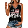 thumbnail image 3 of 4Th of July Tank Tops for Women Casual Independence Day Print Sleeveless Summer Top USA 250Th Anniversary Shirt Black L, 3 of 5