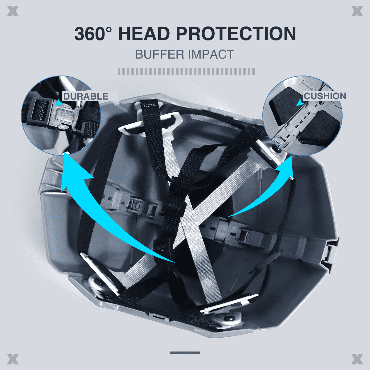 Foldable Safety Hardhat Helmet Outdoors Collapsible Helmet Perfect Construction Hard Hats Safety Cap One Size for Offices Earthquake Public Facilities of Disaster (Gray)