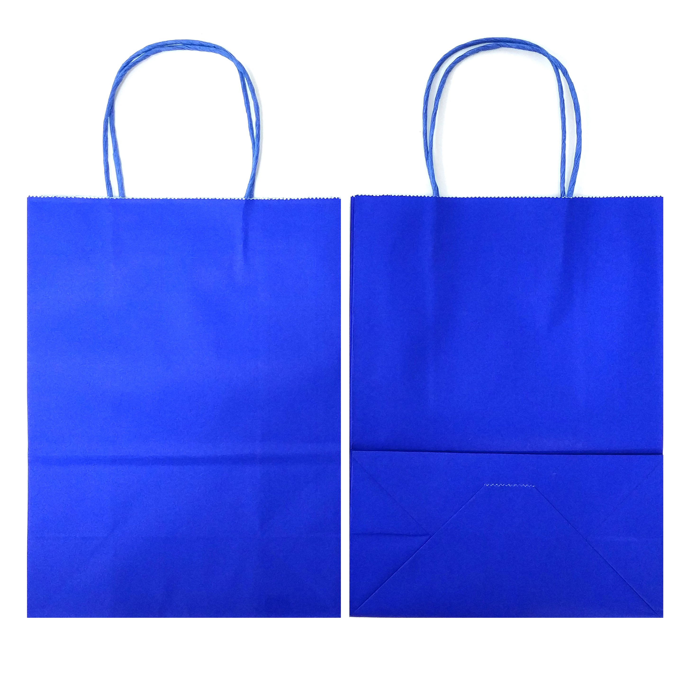 AZOWA Gift Bags Large Kraft Paper Bags with Handles 9.8 x 7.5 x 3.9 in, Royal Blue, 25 Pcs 