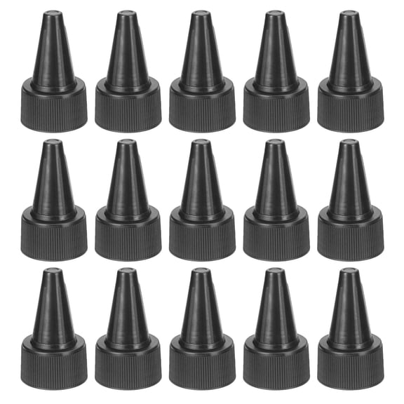REGALWOVEN Twist Bottle Caps, Plastic Ribbed Edge Squeeze Bottle Replacement Caps for Paint Lids Glue Black 1.10 in