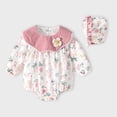 thumbnail image 2 of Gunia Toddler Outfits For Girls Short Sleeve Floral Onesie Born To Crawl Off Roading Cute Infant Bodysuit Romper Girl Romper Clothes Sets 0-24 Months, 2 of 9