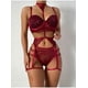 thumbnail image 4 of Lencería sexy de Europa y Estados Unidos Conjunto de tres piezas de lencería sexy con cuello de encaje para mujer, 4 of 6