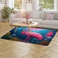 thumbnail image 4 of Tropical Flamingo Soft Comfy Area Rugs Carpet Suitable for Living Room Kitchen Bedroom Laundry Room Home Decorations 40"x60", 4 of 7
