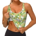 thumbnail image 4 of Fotbe Gnome and Pineapple Pattern Womens' Sports Bra Longline Wirefree Padded with Medium Support Sports Moisture-Wicking Workou Vest,Tank Top-X-Large, 4 of 9