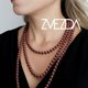 thumbnail image 2 of Set Collar Perlas Triple Aretes Zvezda Plata 0.925 Mujer vino Unitalla, 2 of 4