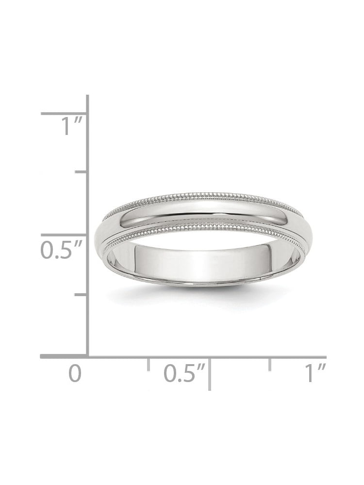 Sterling Silver 4mm Half Round Milgrain Band  QWM040