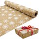 thumbnail image 1 of Rollos de papel de regalo XCF de 10 m de copos de nieve blanco Kraft 100% reciclable, 1 of 4