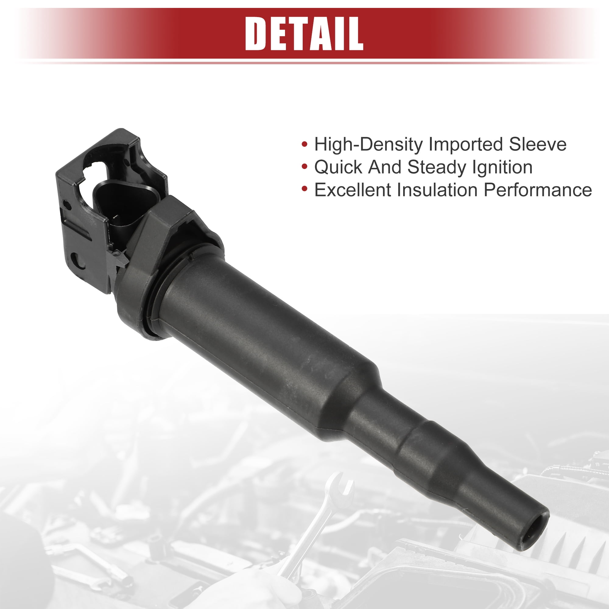 Unique Bargains 4 Pcs Automotive Ignition Coil Pack Replacement Fit for BMW 128i 2008-2013 Black