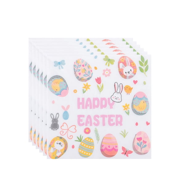 Decoración del hogar, Productos festivos, Servilletas de papel con estampado de conejito de Pascua con temática animal, Toallas de papel desechables para fiestas y restaurantes, Adecuadas para decora