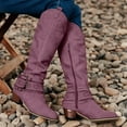 thumbnail image 2 of Oyedens Knee High Cowboy Boots for Women Boho Vintage Wide Mid Calf Cowgirl Riding Tall Boots, 2 of 4