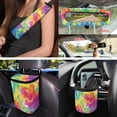 thumbnail image 4 of Yuyamidu 15 Piece Car Seat Cover Full Set Tie Dye Steering Wheel Cover Seat Belt Strap Pads Garbage Organizer Car Air Vent Pocket Organizer Rearview Mirror Cover Coasters Keychain Wristlet, 4 of 7
