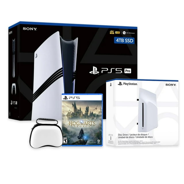 PlayStation 5 Pro 4TB SSD Console with Disc Drive, Wireless Controller and Case, Hogwarts Legacy - CFI-7019 PS5 Pro