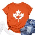 thumbnail image 4 of Offres des Fêtes Iumwxz Blouses Décontractées Basiques Orange Hauts Amples Hauts de Sortie Hauts à Imprimé Palmier T-Shirts à Manches Courtes Col Rond pour Femmes Offres de Rue, 4 of 4