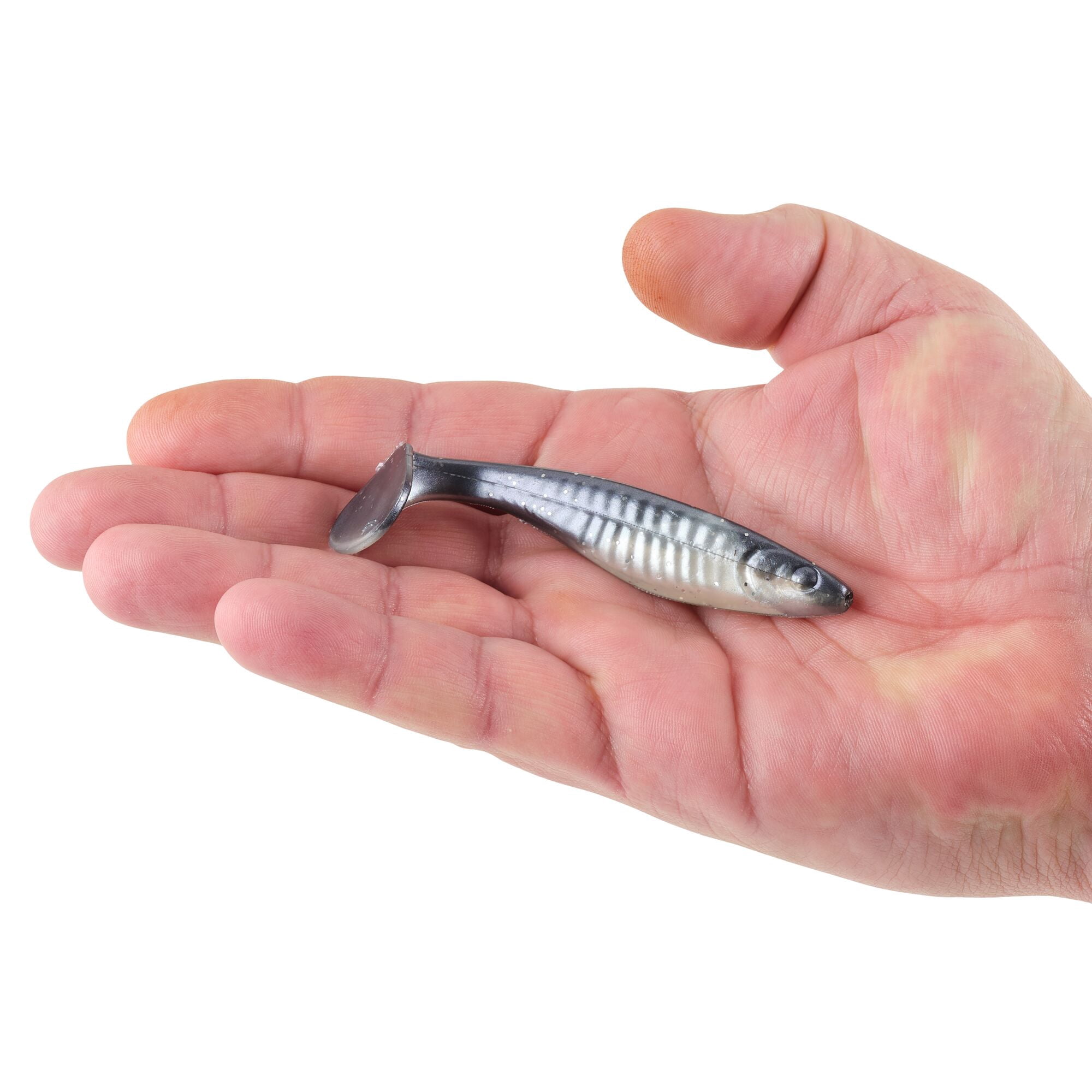 Berkley PowerBait® Saltwater The Champ Swimmer, 3.8 in, Swimbaits, Black Shad (6-count)