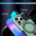 thumbnail image 4 of Allytechgroup Magnetic For iPhone 15 Pro Max Case with Ring, [1x Screen Protector] [Slide Camera Cover] Military Grade Drop Protection Back Cover For iPhone 15 Pro Max, Lightgreen, 4 of 10