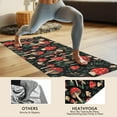 thumbnail image 4 of Red Mushroom Leaf Black Pattern Hot Yoga Mat Towel Non Slip for Hot Yoga - Quick-Drying Yoga Mat Cover with 4 Corner Pockets with Travel Bag - Hot Yoga Towel Non Slip 74"x26", 4 of 6