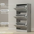 thumbnail image 6 of OXYLIFE Shoe Cabinet Entryway, 3 Tier Shoe Storage Organizer Gray, 6 of 7
