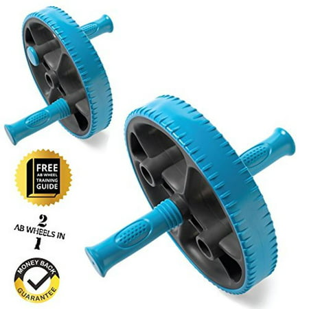 Ab Wheel with Adjustable Handles - Exercise More Muscle Groups - Contains Ab Wheel Training Guide - For Beginner or Advanced