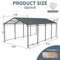 thumbnail image 5 of taoruifang 12x21 FT Heavy Duty Metal Carport, Galvanized Steel Roof & Frame Portable Garage for Car Truck Boat Tractor, Charcoal, 5 of 8