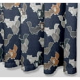 thumbnail image 2 of S4Sassy Blue Cats Geometric Decorative Waterproof Printed Shower Curtain Roller Hooks Drapes-60 x 84 Inch, 2 of 6