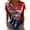 Black, variant on Women's V Neck Butterfly & Rose Print T Shirt Patriotic Glitter Graphic Casual Top