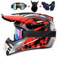 thumbnail image 1 of Casco de Motocross Enduro SVIII/RED3269 Incluye Goggles, Bacalava, Guantes 4 Piezas  En 1, 1 of 9