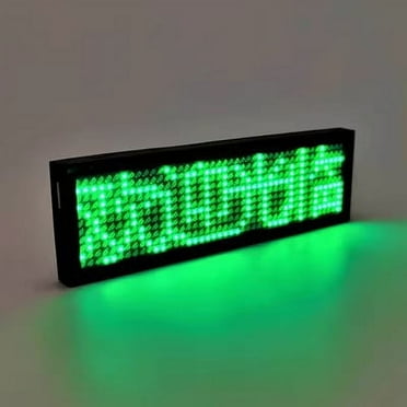 BERTDOMD Rechargeable LED Name Tag With Programmable Display For Ktv Bars And Clubs Bright Screen Digital Signage Screen Display Badge For Business (Green color display)
