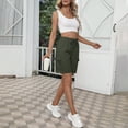 thumbnail image 6 of Women's Hiking Cargo Shorts Lightweight Quick Dry Summer Casual Athletic Shorts Camping Travel Pockets by Yigetop Blackish Green L, 6 of 7