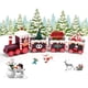 thumbnail image 1 of Mini tren de madera, adornos navideños para trenes, adornos navideños, adornos navideños para caravanas en miniatura, mini muñecas, adornos interiores para el hogar (marrón) (A), 1 of 5