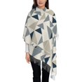 thumbnail image 1 of Foulard à Franges pour Femmes, Motif Abstrait Triangle, Châle Long, Léger et Chaud, 1 of 6