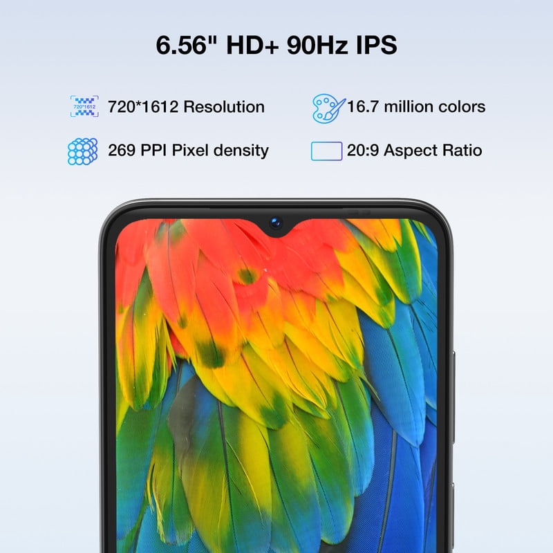 DOOGEE N55 Pro Android Phone,Unlocked Phone with 16GB RAM 256GB ROM,6.56" HD+ 90Hz IPS Screen, Octa Core,5150mAh Dual SIM Android 14 Smartphone,Face Unlock,Dark Blue