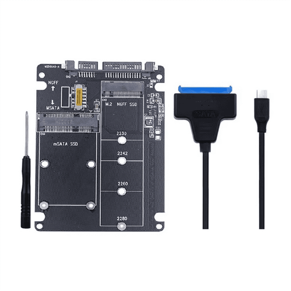 MSATA to USB Adapter MSATA Enclosure M.2 NGFF MSATA SSD to SATA 3.0 Adapter Riser Board M.2 Box Cable
