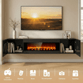 thumbnail image 6 of Flictozena 70" Floating TV Stand with 36" Electric Fireplace, Wall Mounted Entertainment Center for TVs Up to 80", TV Floating Cabinet for Living Room, Black, 6 of 8