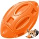 thumbnail image 1 of Pelota de rugby para perros, juguete chirriante Pelota masticable para perros agresivos Goma masticable con sonido chirriante, casi indestructible, para perros medianos y grandes (naranja) JFHHH pequeña, 1 of 5