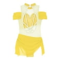 thumbnail image 4 of Alvivi Kids Girls Off-Shoulder Leotard Ballet Modern Dance Performance Bodysuit Yellow 12, 4 of 7