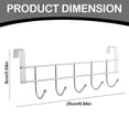 thumbnail image 3 of 2pc Stainless 5 Hooks Clothes Door Bathroom Hanger Hanging Loop Organizer, 3 of 9