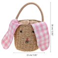 thumbnail image 5 of Osdhezcn Children Girls Beach Bag Cute Rabbit Ear Straw Tote Kids Keys Coin Purse Basket Mini Handbag Photography Props, 5 of 9
