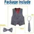 thumbnail image 2 of Lycody Boy's Suit Vest with Bowtie and Tie Kids Suits for Teen Adjustable Back Strap Vest Set Tie and Bowtie for Wedding Graduate Prom Party, 2 of 6