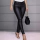 thumbnail image 5 of Pantalones ajustados casuales y sexys de cuero PU de color sólido de otoño e invierno para mujer, 5 of 6
