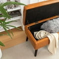 thumbnail image 4 of Solid Wood Legs Storage Ottoman Bench Easy Assembly Entryway & Bedroom Furniture Stylish & Practical, 4 of 14