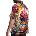 thumbnail image 3 of Mind car Men's Short Sleeve Poplin Button Down Hawaiian Printed Summer Beach Shirt, Unisex, 3 of 6