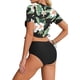 thumbnail image 2 of Conjunto de Bikini Manga Corta para Mujer Traje baño Cintura Alta Trajes Dos Piezas Negro M Negro M Xishao ropa, 2 of 2