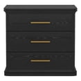 thumbnail image 1 of Clifford Traditional Nightstand in Black (3-Drawer), 1 of 10